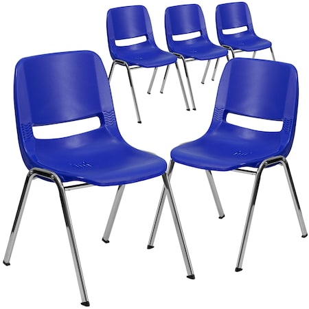 Navy Stack Chair-Chrome Frame,PK5