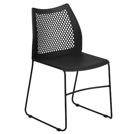 Black Plastic Sled Stack Chair,PK5