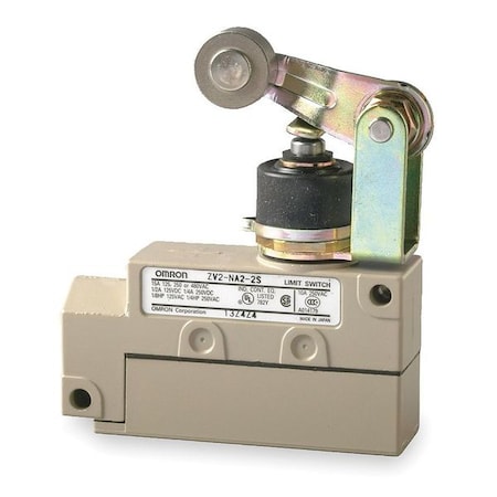 Limit Switch, Plunger, Roller Lever, SPDT, 10A at 480V AC, Actuator Location: Top