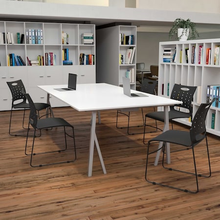 Black Plastic Stack Chair,PK5