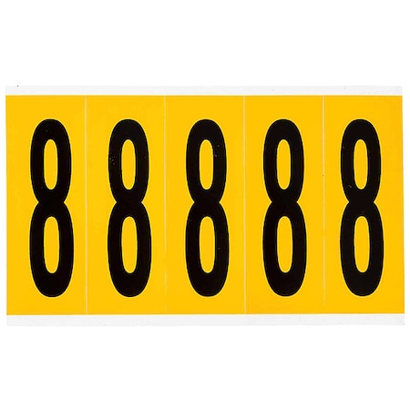 Number Label, 8, 5in.Hx1-3/4in.W, Vinyl
