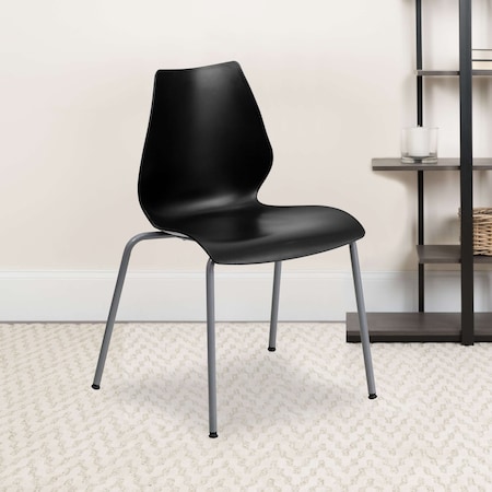 Black Plastic Stack Chair,PK5