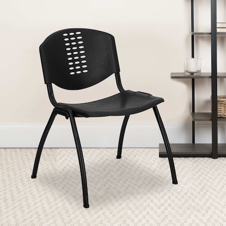 Black Plastic Stack Chair,PK5