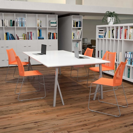 Org Plastic Sled Stack Chair,PK5
