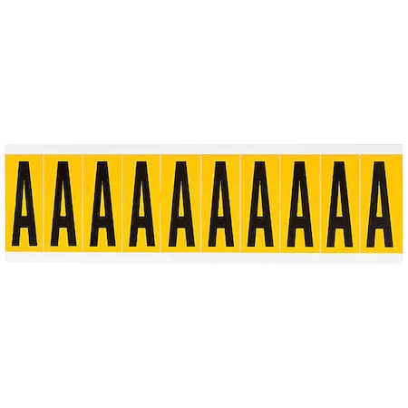 Letter Label, A, 2-1/4in.Hx7/8in.W, Vinyl