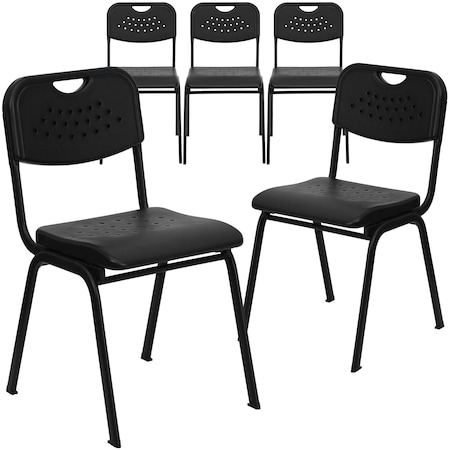 Black Plastic Stack Chair,PK5