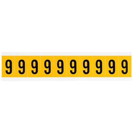 Number Label, 9, 1-1/2in.Hx7/8in.W, Vinyl