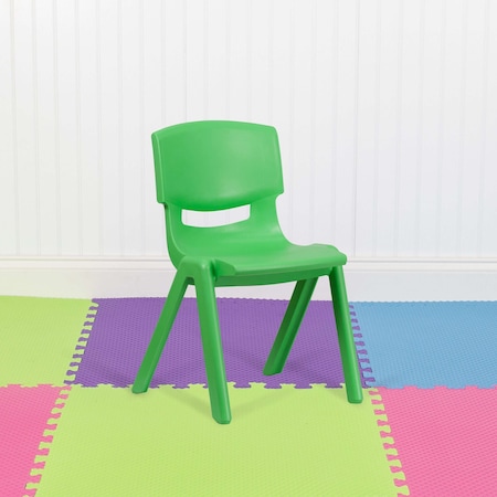 Green Plastic Stackable School Chair with 15.5" Seat Height, PK5