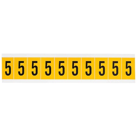 Number Label, 5, 1-1/2in.Hx7/8in.W, Vinyl