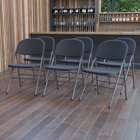 Black Plastic Folding Chair,PK6