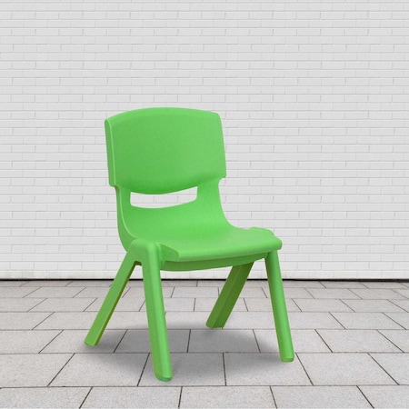 Green Plastic Stackable School Chair with 10.5" Seat Height, PK10