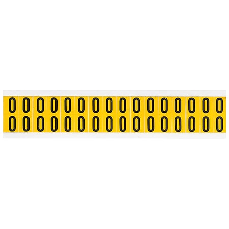Number Label, 0, 3/4in.Hx9/16in.W, Vinyl