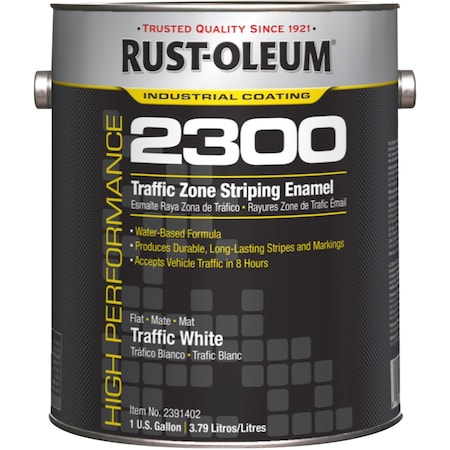Traffic Zone Striping Paint, 1 gal., White, Water -Based
