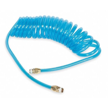 3/8" ID x 15 ft Polyurethane Coiled Air Hose 125 PSI BL
