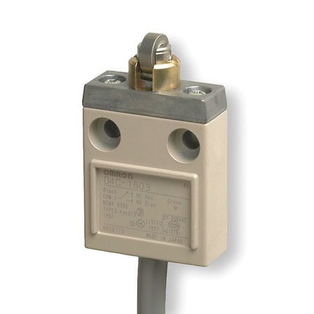 Limit Switch, Plunger, Roller, SPDT, 5A at 240V AC, Actuator Location: Top