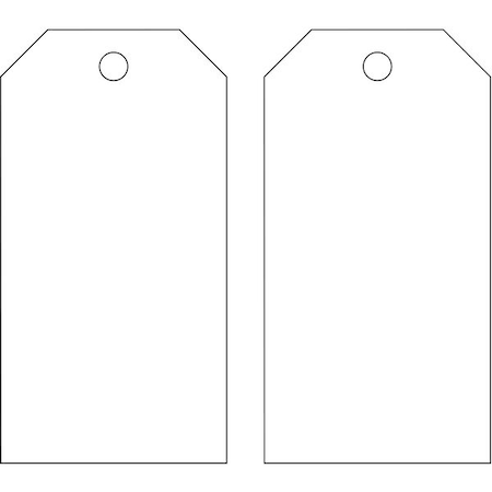 Blank Shipping Tag, Polyester, 5-3/4" H x 3" W, White, Rectangle, 25 PK