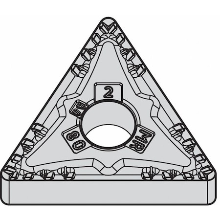 Triangle Turning Insert, Triangle, 1/2 in, TNMG, 0.0156 in, Carbide
