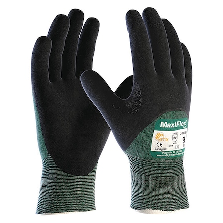 Cut-Resistant Gloves, Cut Level A2 ,Double Dipped ,Nitrile ,Sandy ,M 12 PK