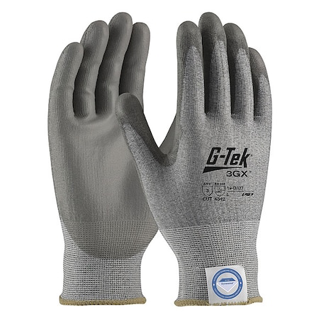 Cut-Resistant Glove, Cut Level A3 ,Dipped ,Polyurethane ,Smooth ,XS 12 PK