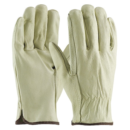 Leather Drivers Gloves, Premium Cowhide, Straight Thumb, Gunn Cut, Reinforced Palm, S, 12PK