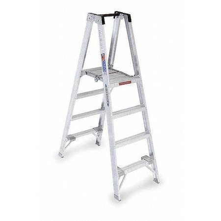 6 ft Aluminum Twin Platform Stepladder, 300 lb Capacity