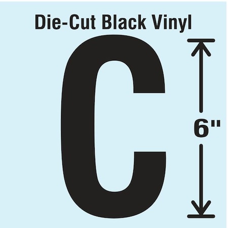 Letter Label, Vinyl, 6 in H, 3-1/2 in W