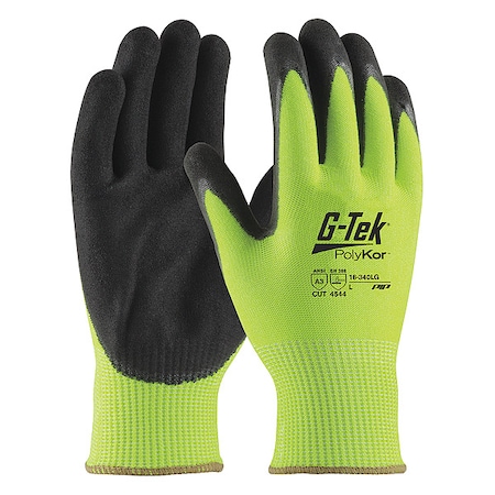 Cut-Resistant Coated Gloves, Cut Level A3 ,Double Dipped ,Foam Nitrile ,Sandy ,L 12 PK