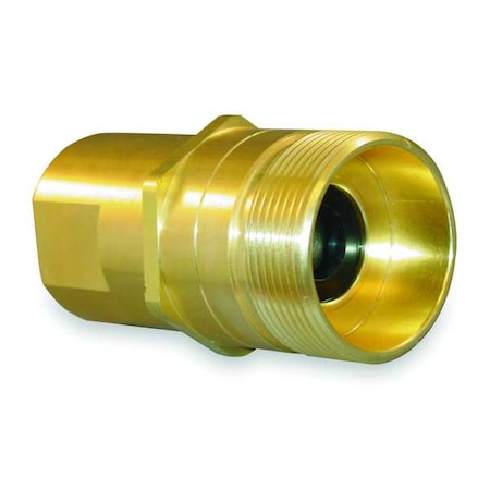 Hydraulic Quick Connect Hose Coupling, Brass Body, Thread-to-Connect Lock, 1"-11-1/2 Thread Size