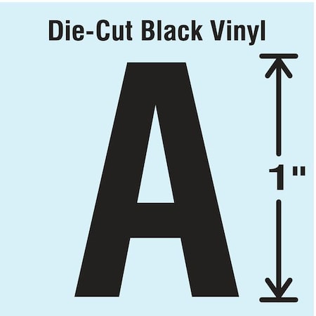 LetterLabel,Vinyl,1inH,5/8inW,PK10