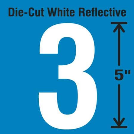NumberLabel,Vinyl,5inH,2-3/4inW,PK5