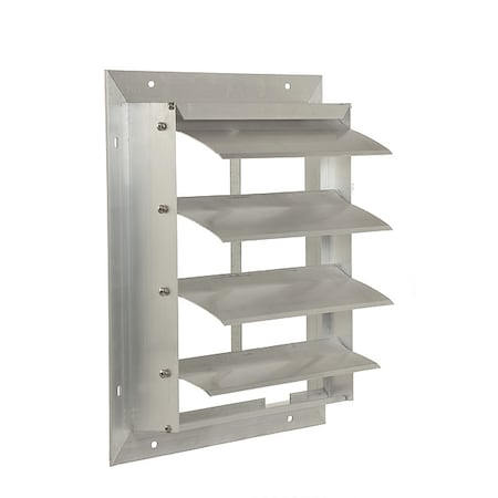 12 in 15"H-W 6.5"L Extrd Alu Backdraft Dampr, 12-1/2 in x 12-1/2 in, Aluminum