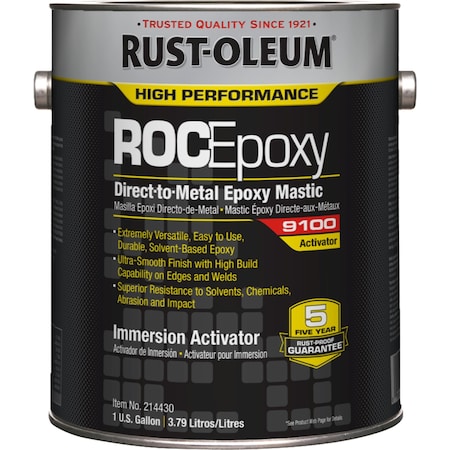 Immersion Epoxy Coating Activator, Clear, Gloss, 1 gal, 100 to 175 sq. ft./gal, 9100 Series