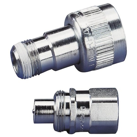 Hydraulic Quick Connect Hose Coupling, Steel Body, Sleeve Lock, 1/4"-18 Thread Size, Regular Series