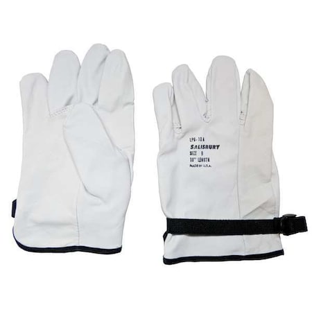 Electrical-Insulating Glove Protectors, Goatskin, 10" Length, Cream, Size 10