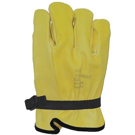 Electrical-Insulating Glove Protectors, Cowhide, 10" Length, Yellow, Size 9
