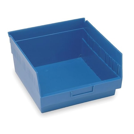 Shelf Storage Bin, Polypropylene, Blue, 6 in H, 11 1/8 in W, 11 5/8 in L
