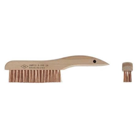 1/2 in W Nonsparking Scratch Brush, Stiff, 10 in L Handle, 1 1/2 in L Brush, Bronze, Wood