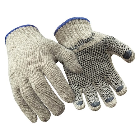 Coated Gloves, Knit Cuff, Brown, L (10)