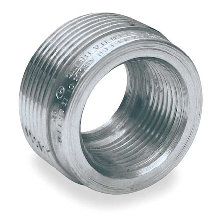 IMC Reducing Bushing, 1-1/2 in x 1 in, Threaded, Steel, Zinc Plated, Gray