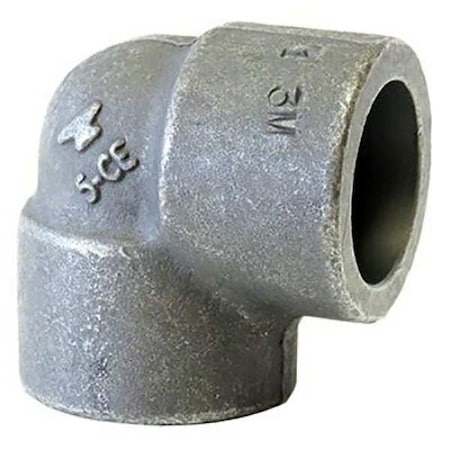90 Degree Elbow 90 Degree Elbow, 3/4" Pipe, Socket Weld, Black Forged Steel, Class 3000