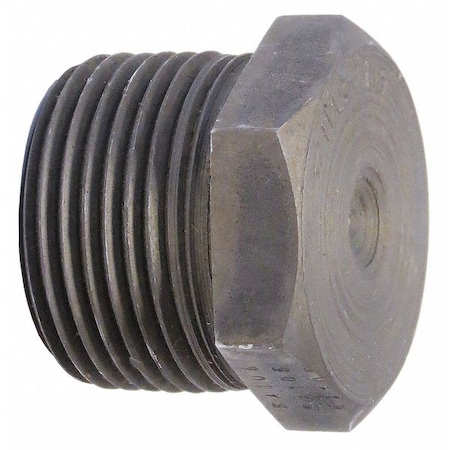 Hex Head Plug Hex Head Plug, 1-1/4" Pipe, MNPT, Black Forged Steel, Class 3000