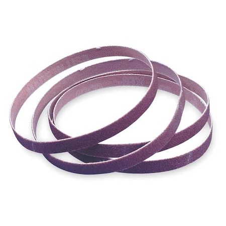 Sanding Belt, 1/2 in W, 12 in L, Coated, Aluminum Oxide, P80 Grit, Coarse, R283 Metalite, Maroon