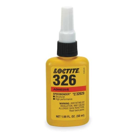 Acrylic Adhesive, 326 Series, Amber, 1.69 fl oz, Bottle, No Mix Mix Ratio, 1 min Functional Cure