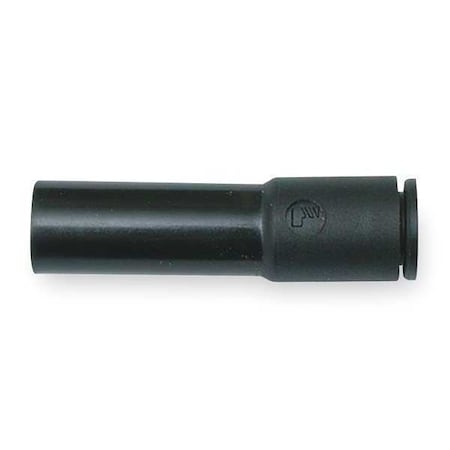 Push-Fit Adapter Fitting, 1/8 in Tube Size, Fiberglass-Reinforced Nylon, Black, 10 PK