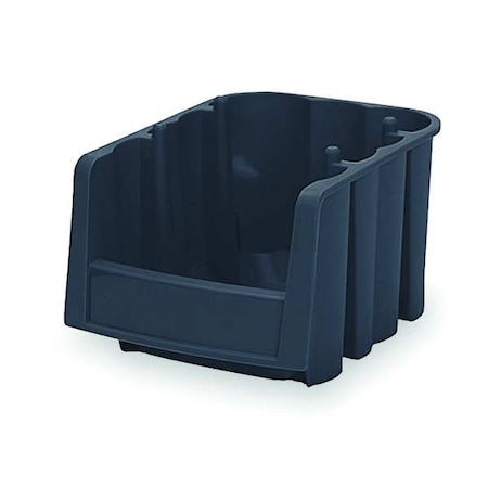 Hang & Stack Storage Bin, Plastic, Black, 5 in H, 6 5/8 in W, 8 7/8 in L