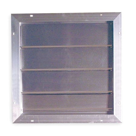 16 in 19"H-W 5 1/4"L Alu Gable Shutter Dampr, 17 in x 17 in, Aluminum