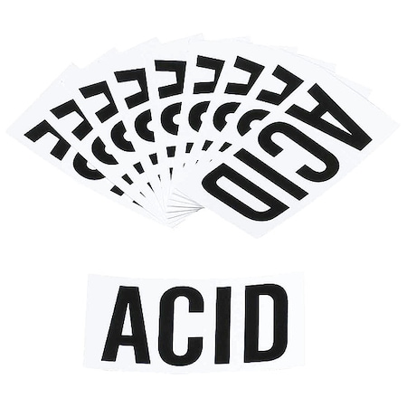NFPA Label, Black/White, Acid, PK10