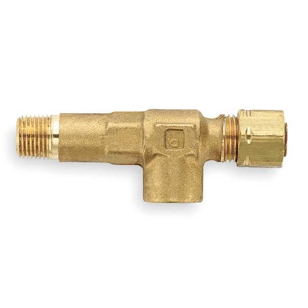 1/4" Compression x 1/8" FNPT Brass Gauge Tee 10PK