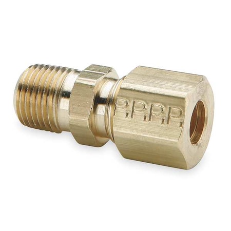 1/2" Compression x 1/4" MNPT Brass Connector 10PK