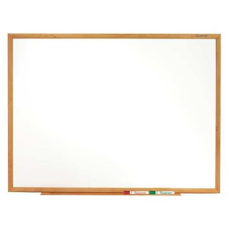 Dry Erase Board, Melamine, 36 in, 48 in, Fiberboard Frame, White, Gloss